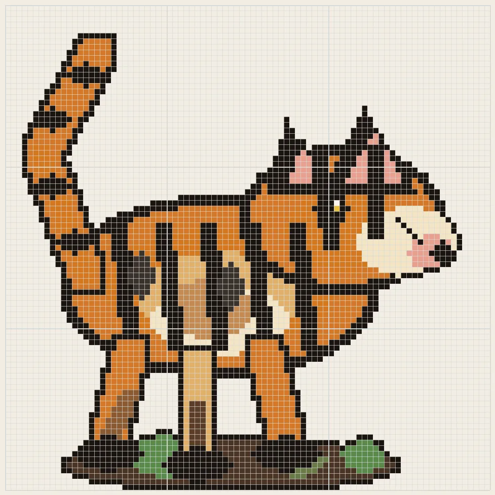 Amber tiger perler bead pattern