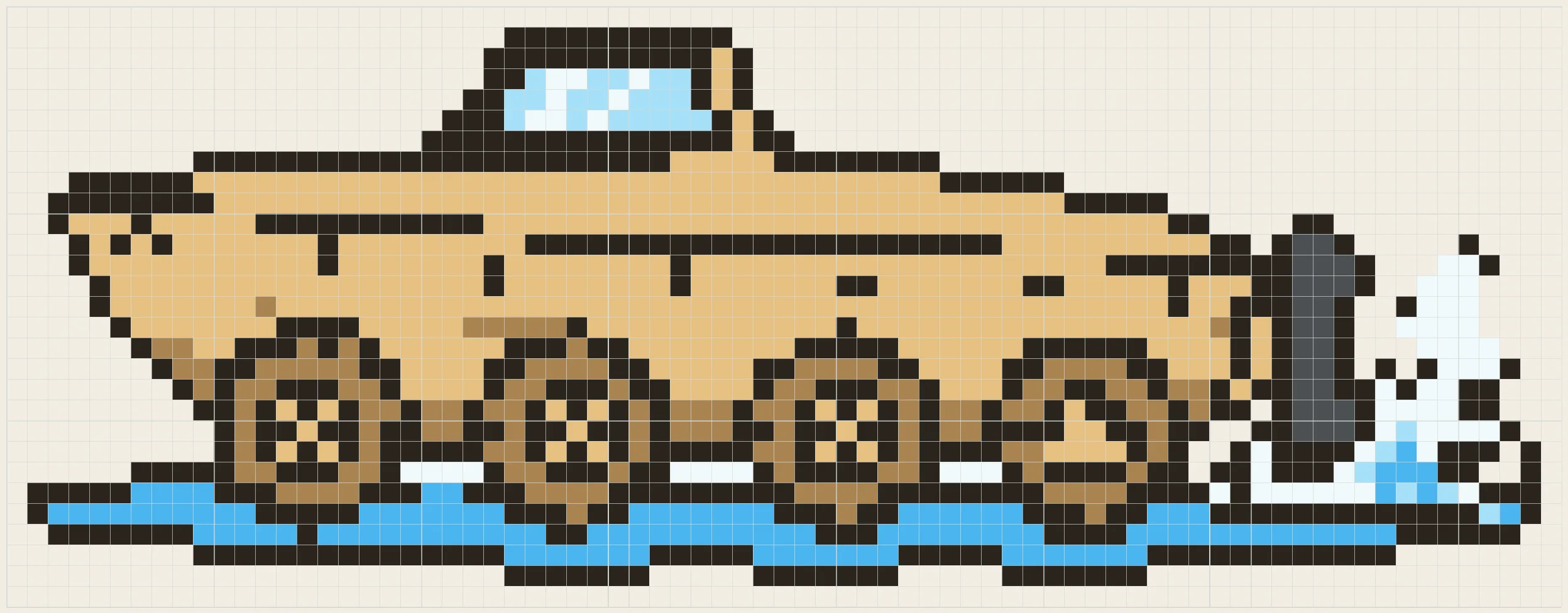 Amphibious vehicle perler bead pattern