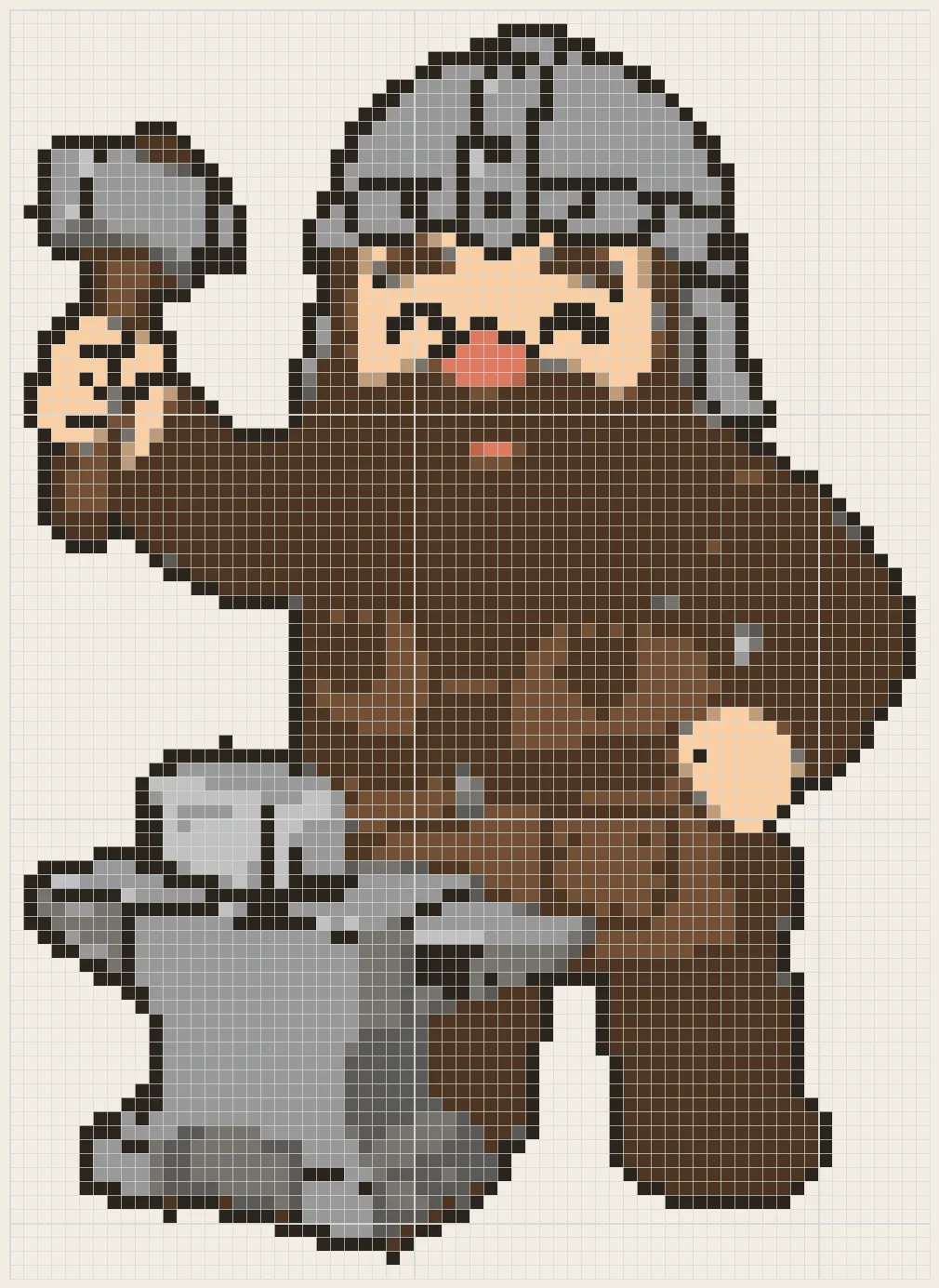 Anvil dwarf smith perler bead pattern