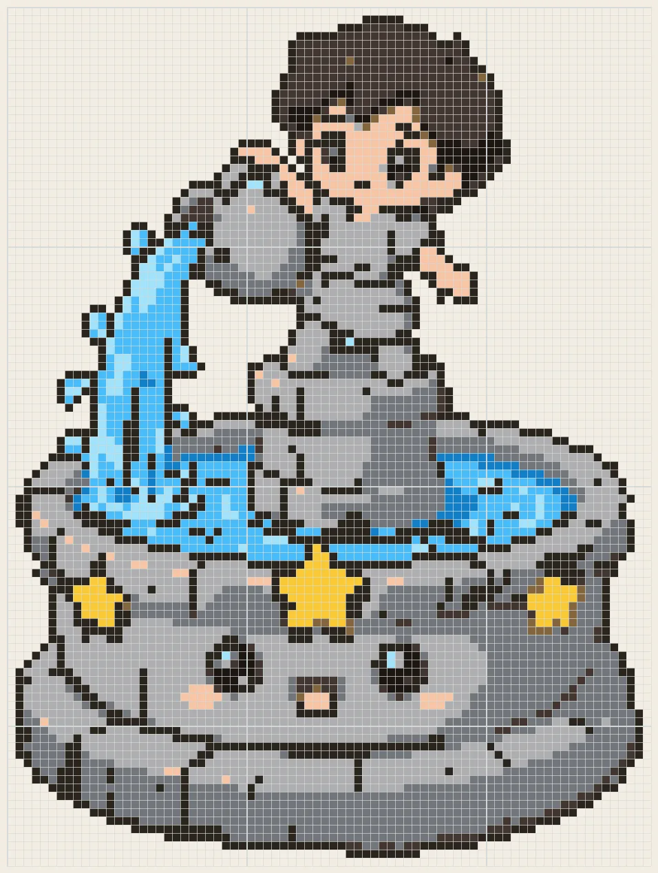 Star fountain perler bead pattern