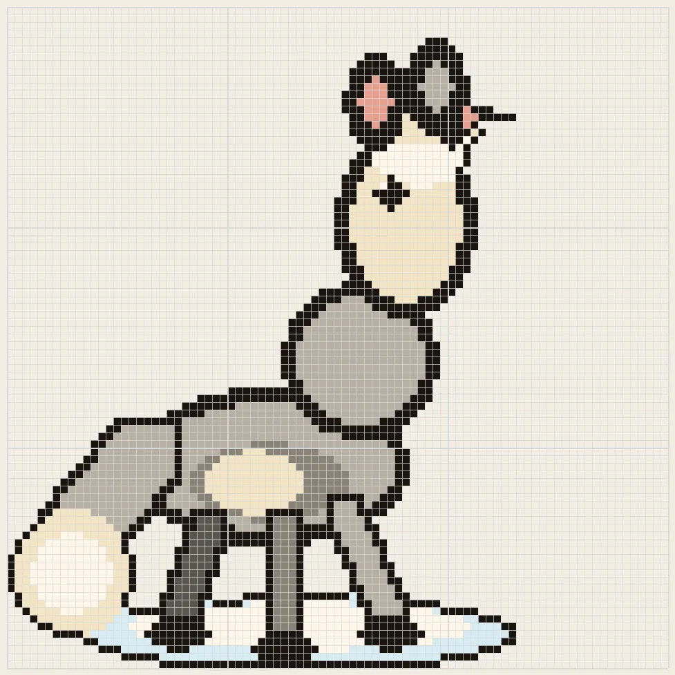 Arctic wolf perler bead pattern