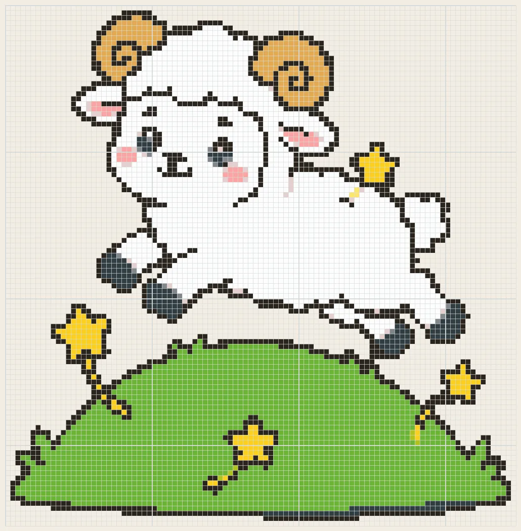 Ram over the hill perler bead pattern