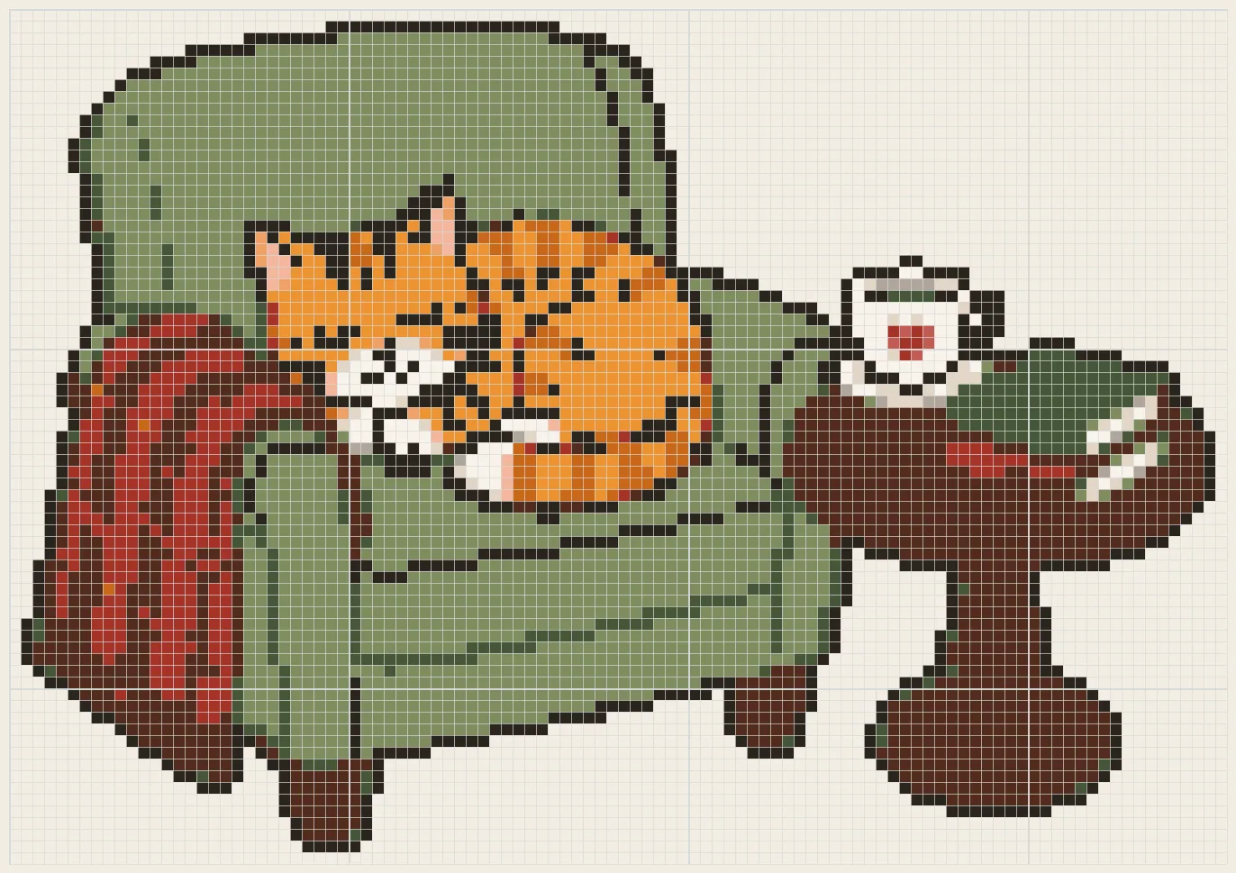 Cat nap armchair perler bead pattern