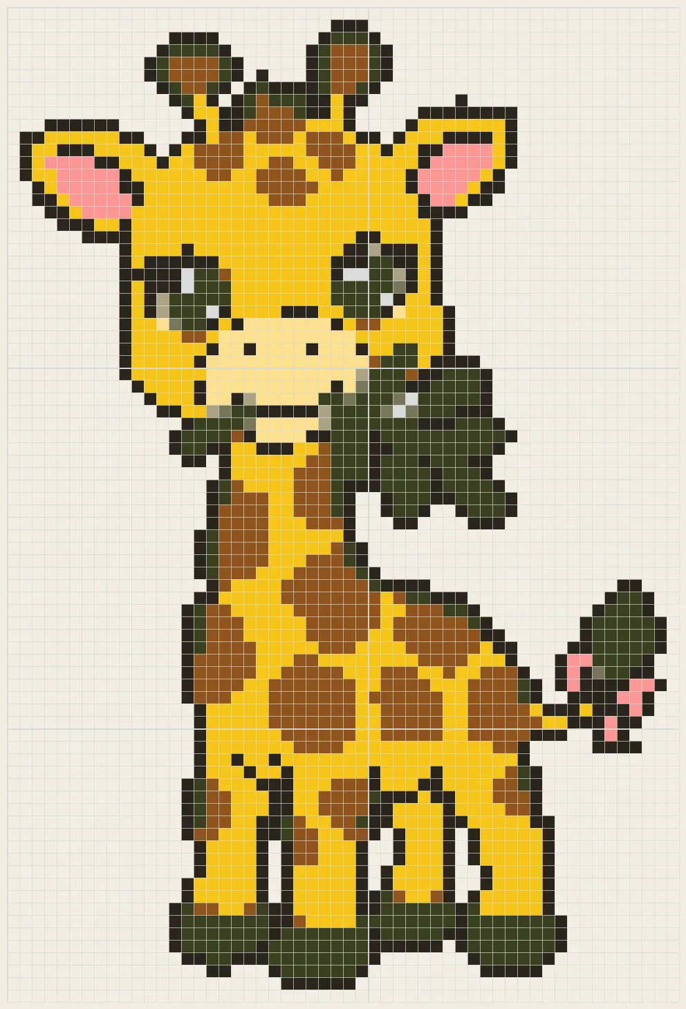 Baby giraffe perler bead pattern
