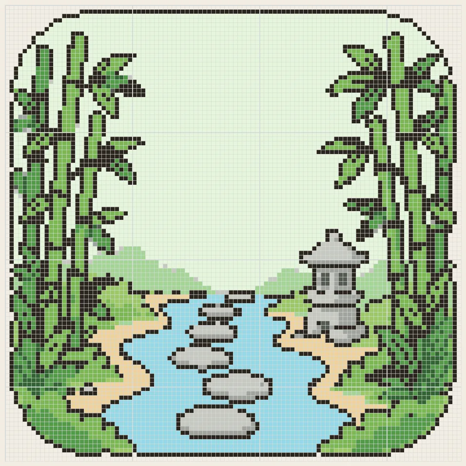 Padrão de Perler Riacho no bambuzal