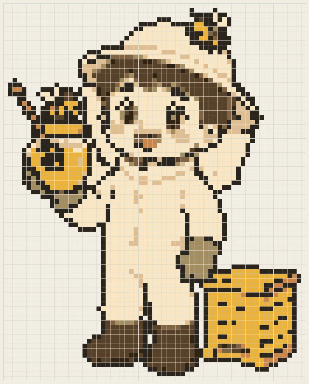 Beekeeper with honey perler bead pattern