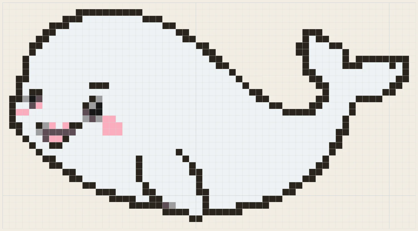 Smiling beluga perler bead pattern