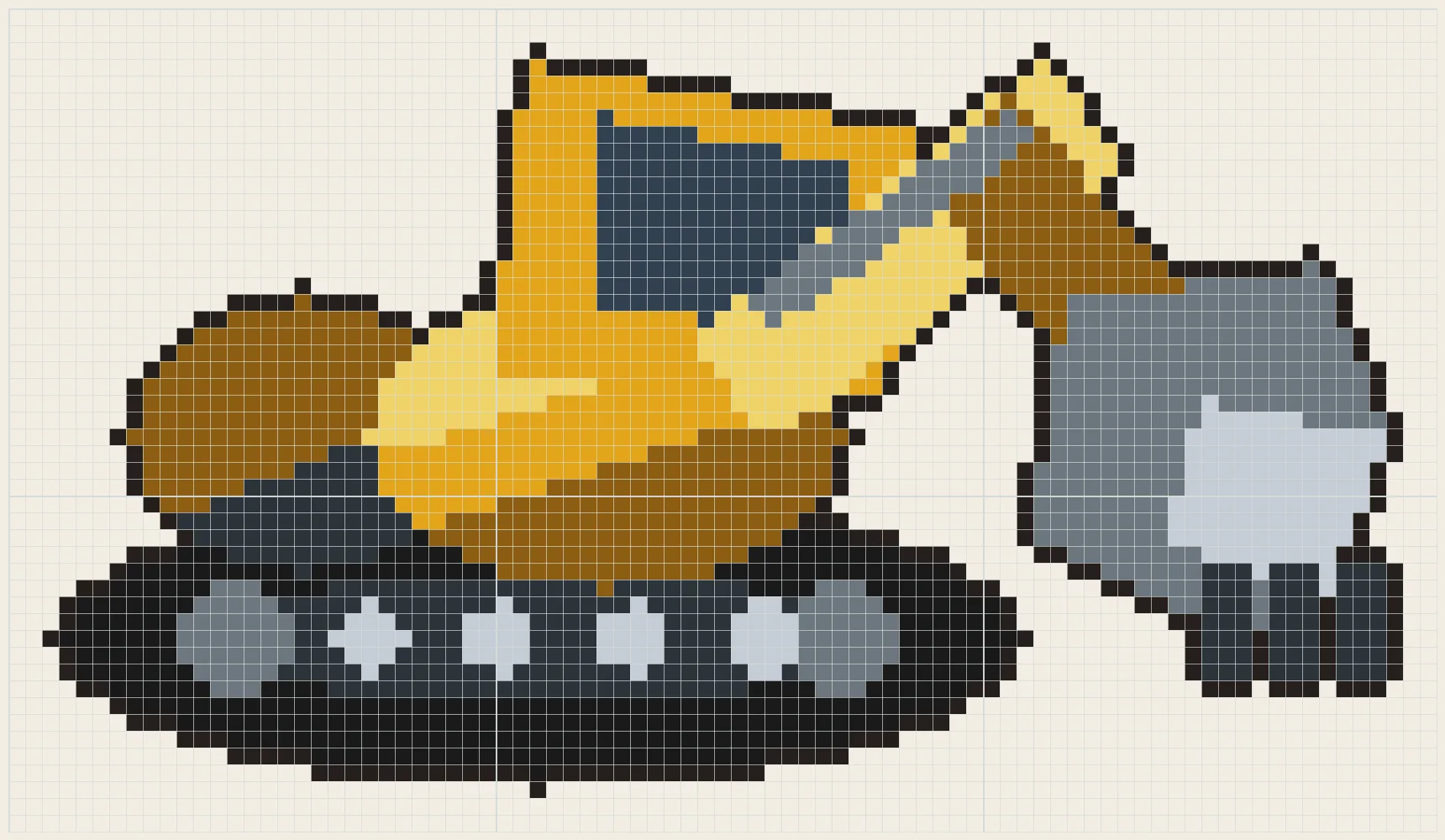 Bent-arm digger perler bead pattern