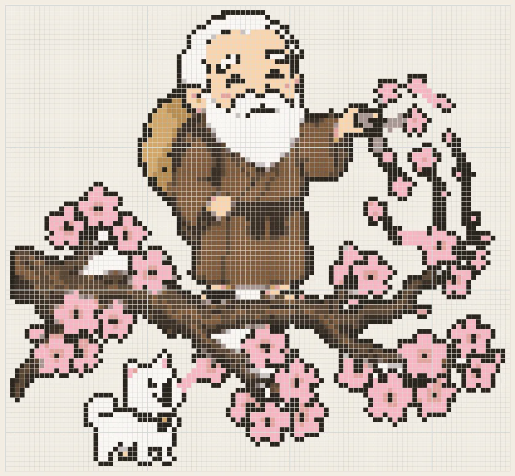 Blossom ash grandpa perler bead pattern
