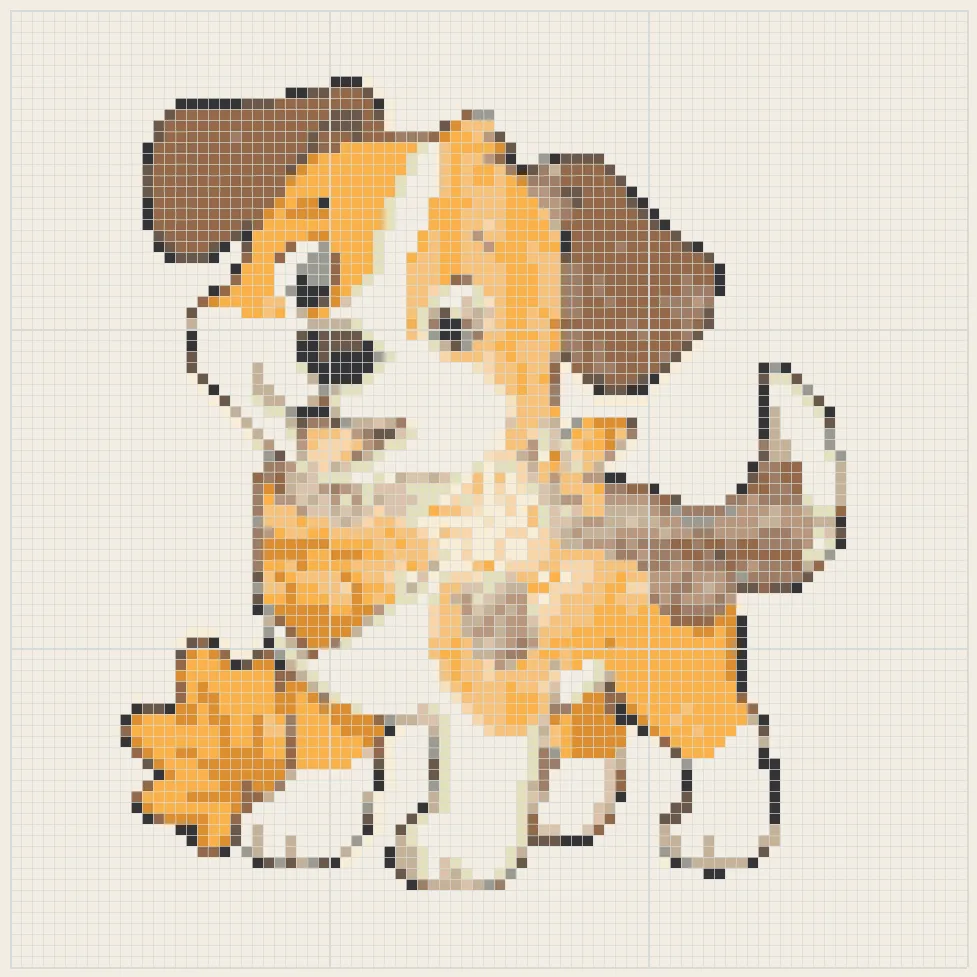 Autumn bandana puppy perler bead pattern