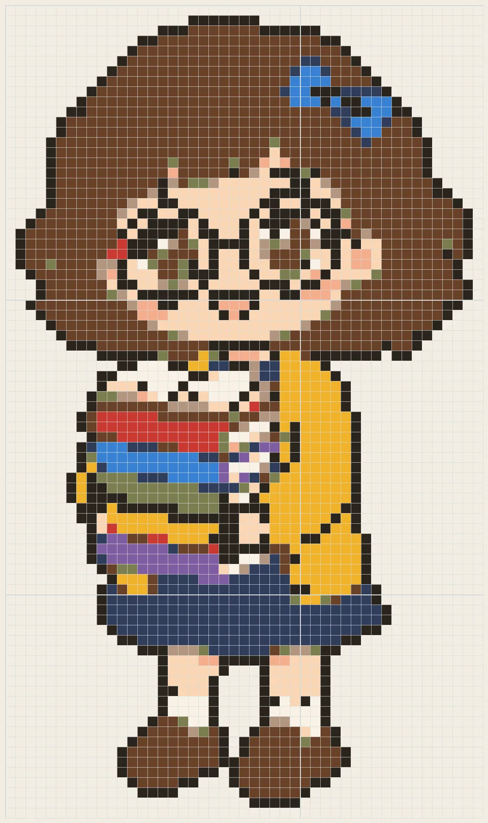 Book stack girl perler bead pattern