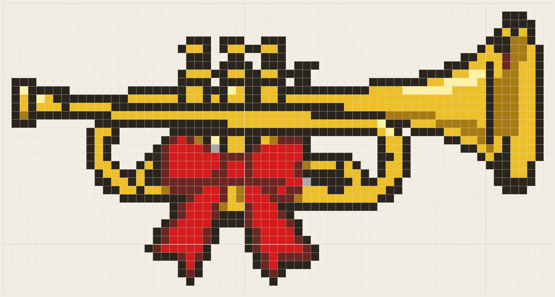Golden trumpet with bow perler bead pattern