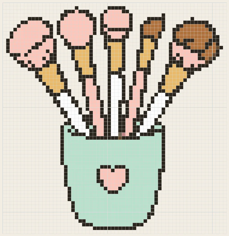 Makeup brush cup perler bead pattern