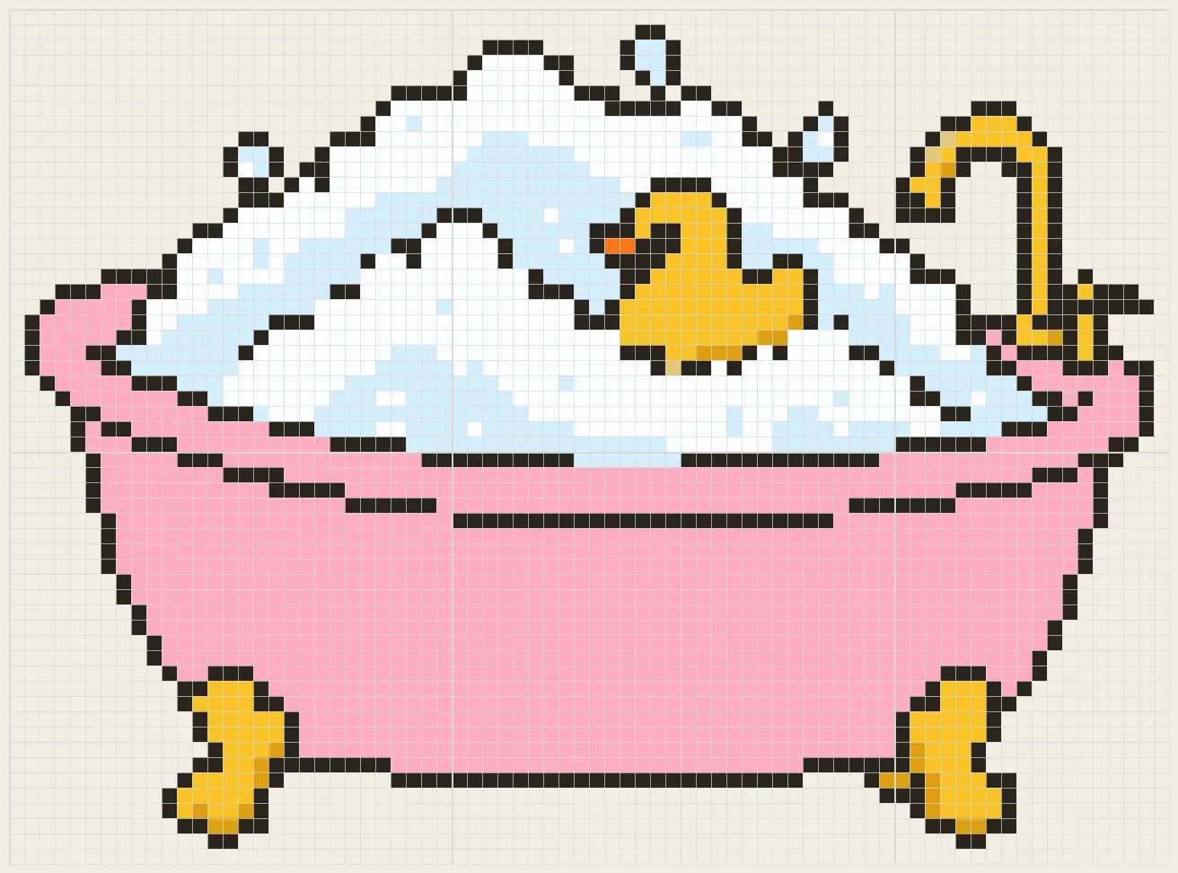 Bubble bath with duck perler bead pattern
