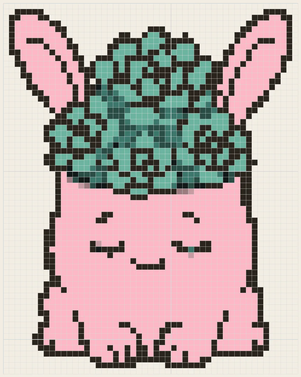 Bunny planter succulents perler bead pattern