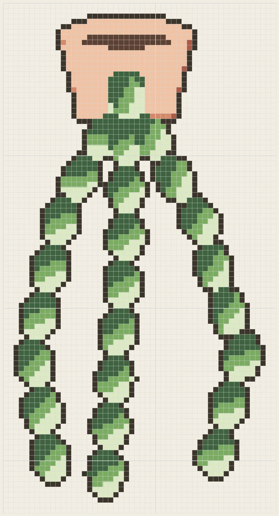 Plump trailing tail perler bead pattern