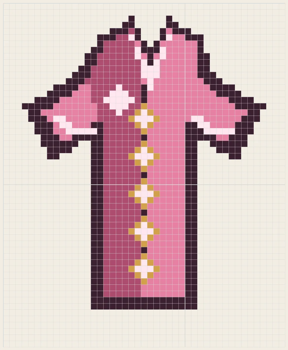 Buttoned blouse perler bead pattern
