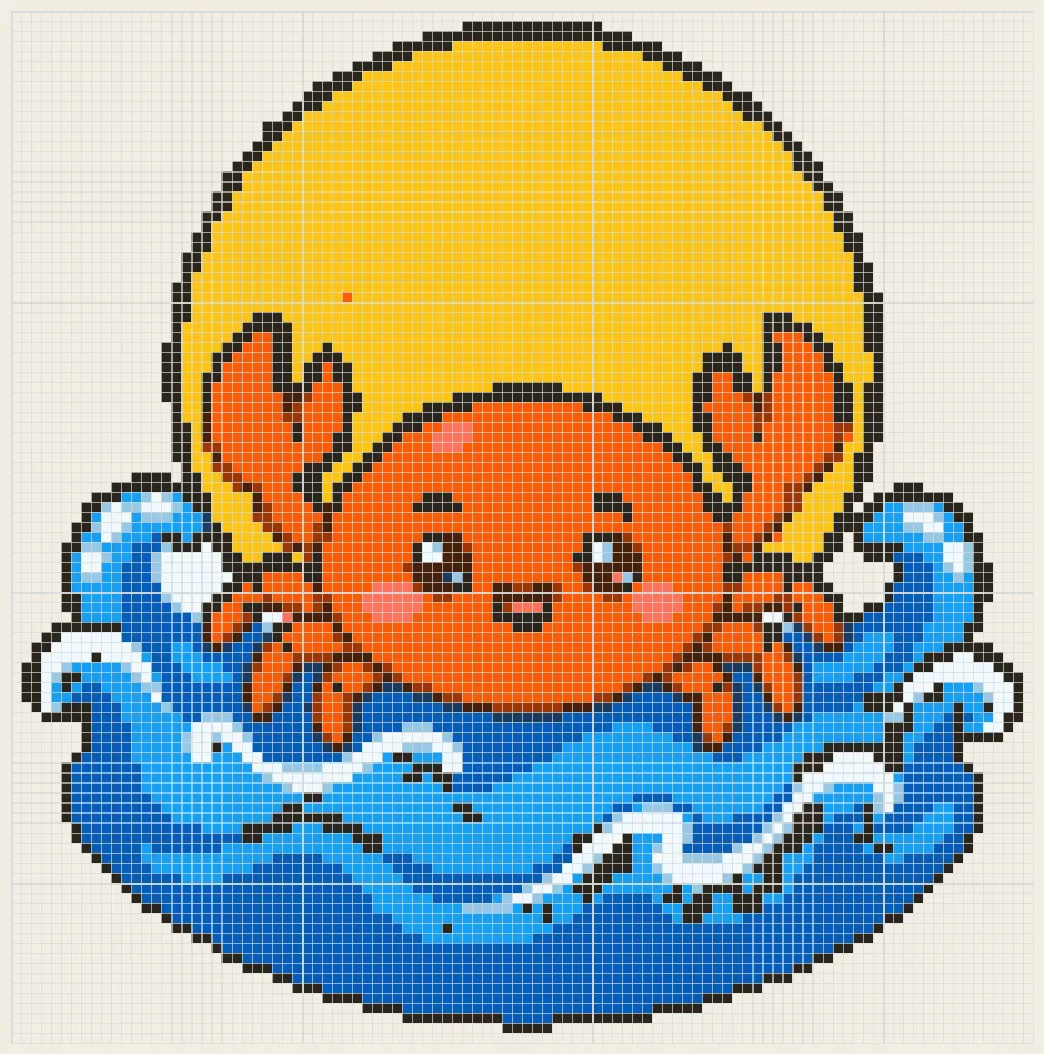 Tide and full moon perler bead pattern
