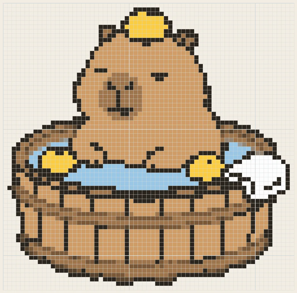 Capybara yuzu bath perler bead pattern
