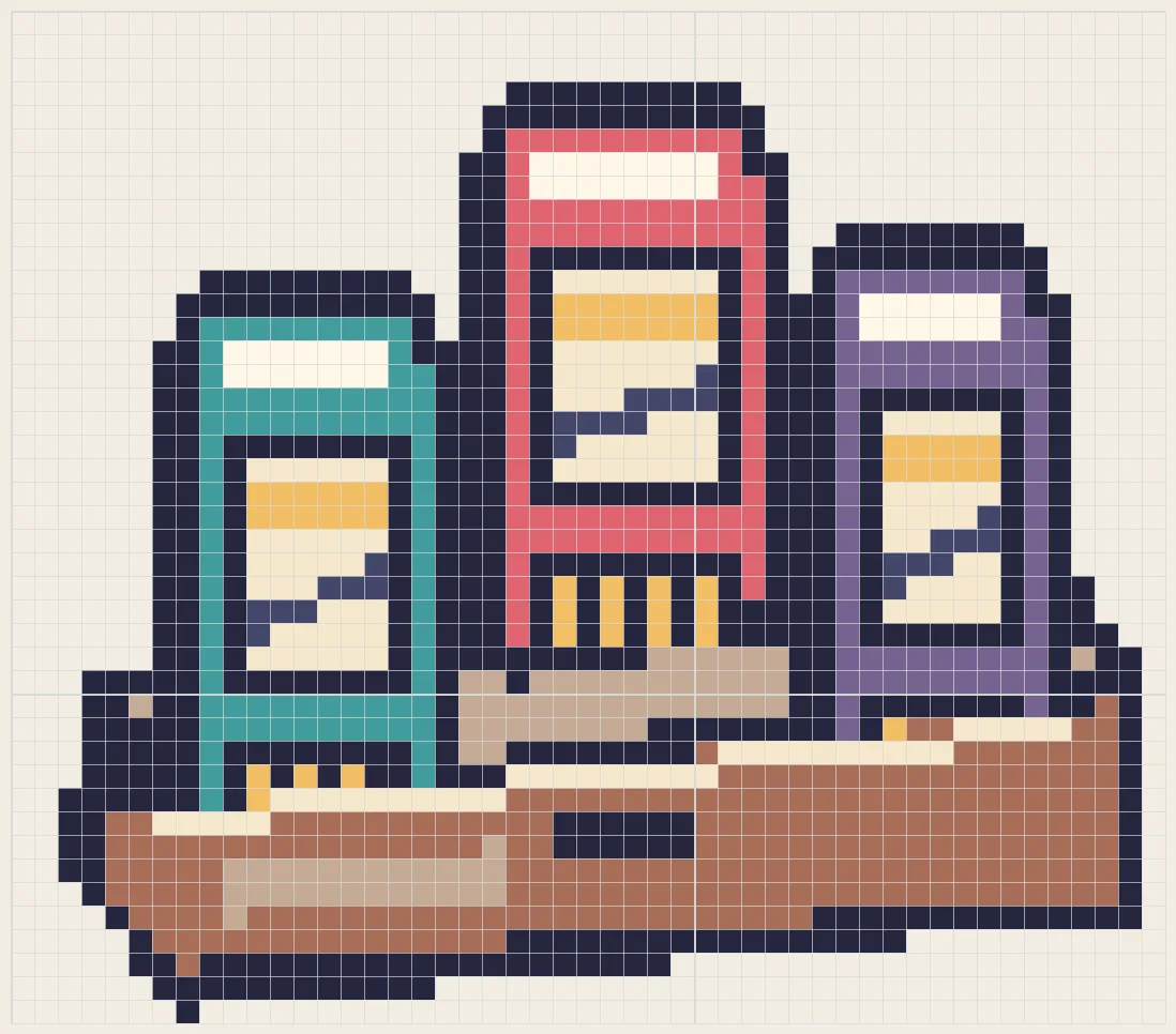 Cartridge collection rack perler bead pattern