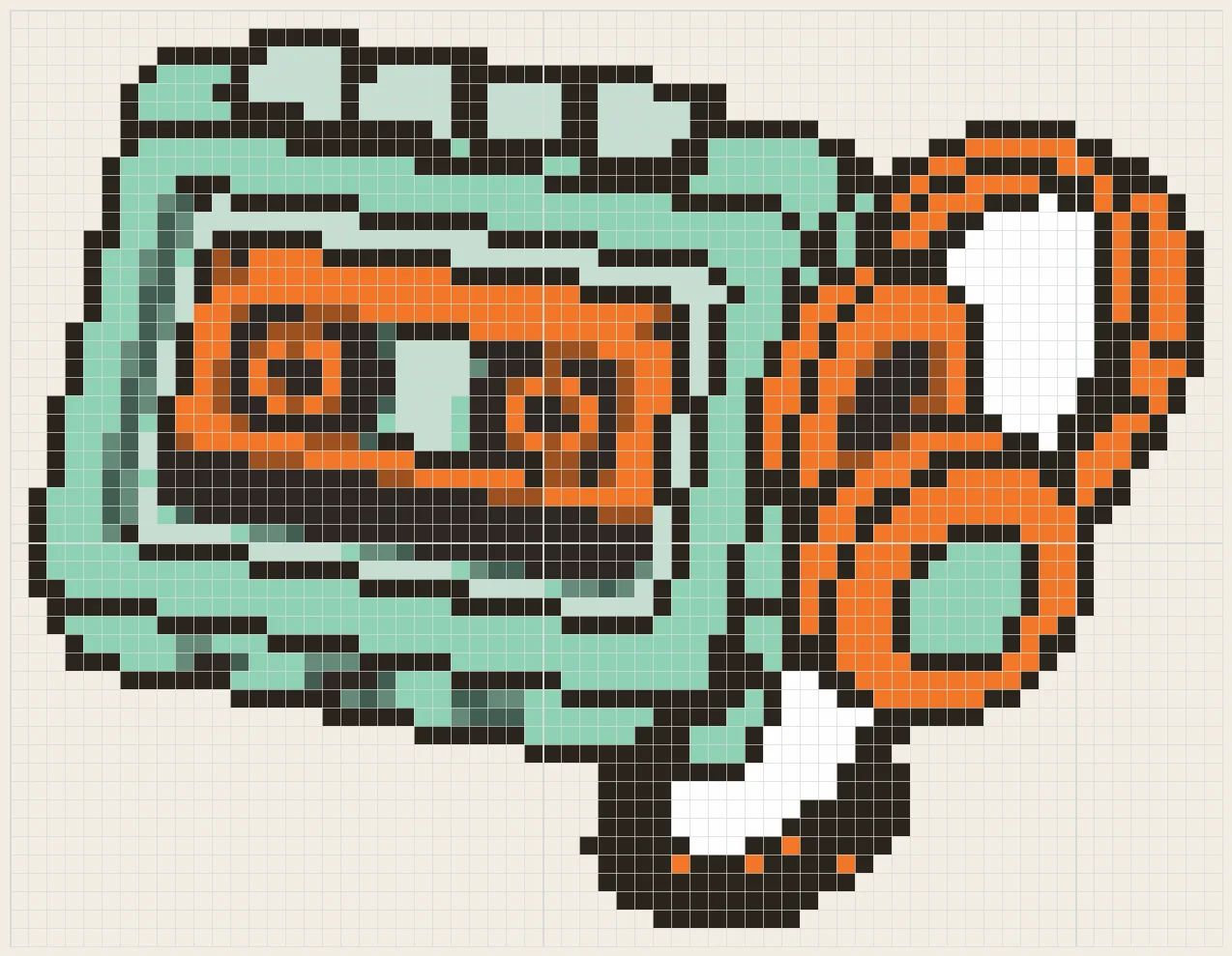 Cassette player and headphones perler bead pattern