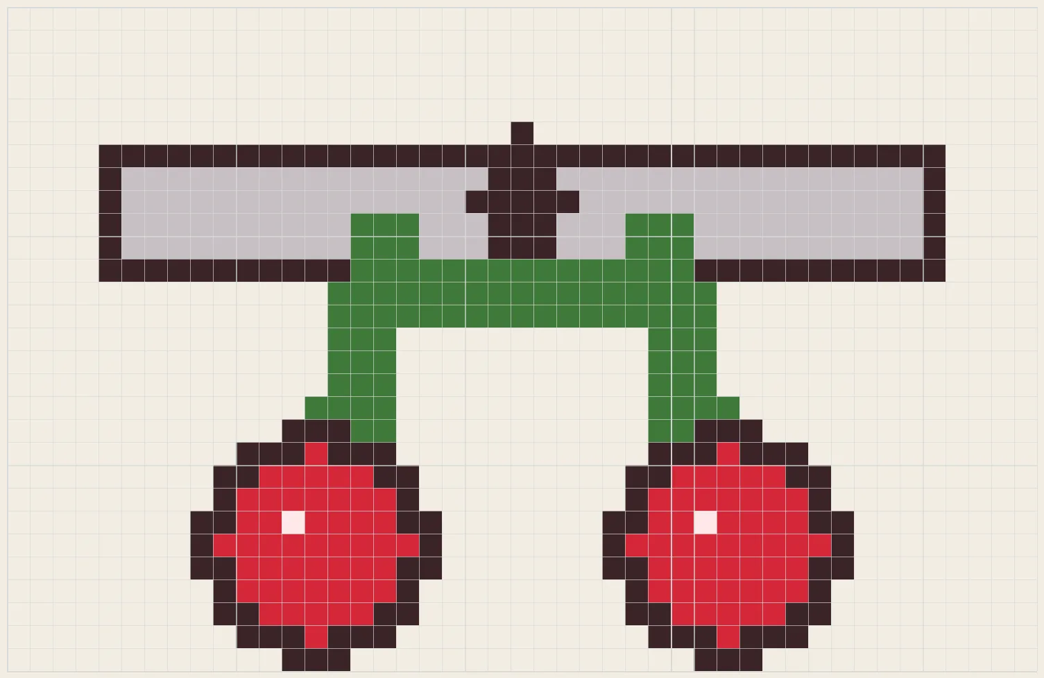 Cherry barrette perler bead pattern