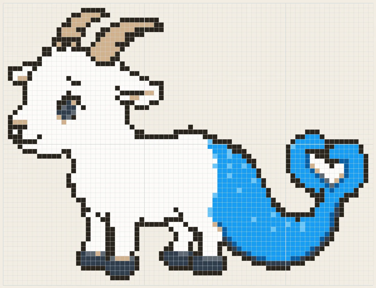 Sea-goat perler bead pattern