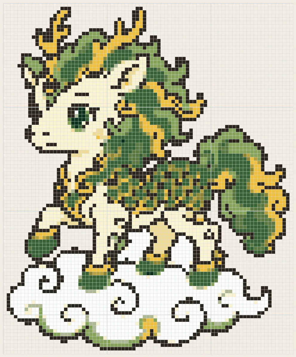 Padrão de Perler Qilin na nuvem