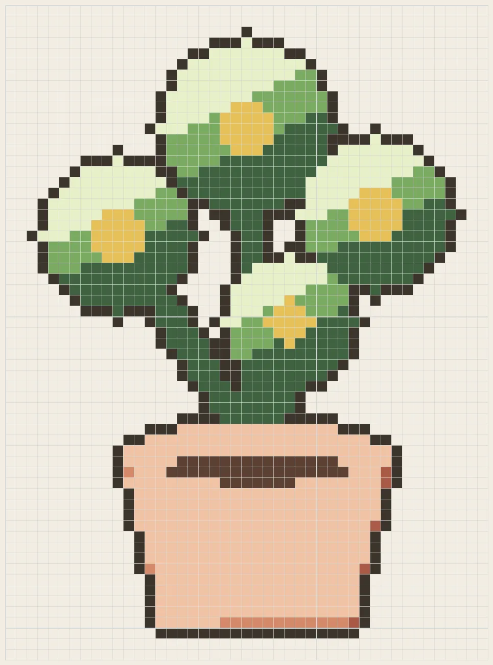 Coin-leaf plant perler bead pattern