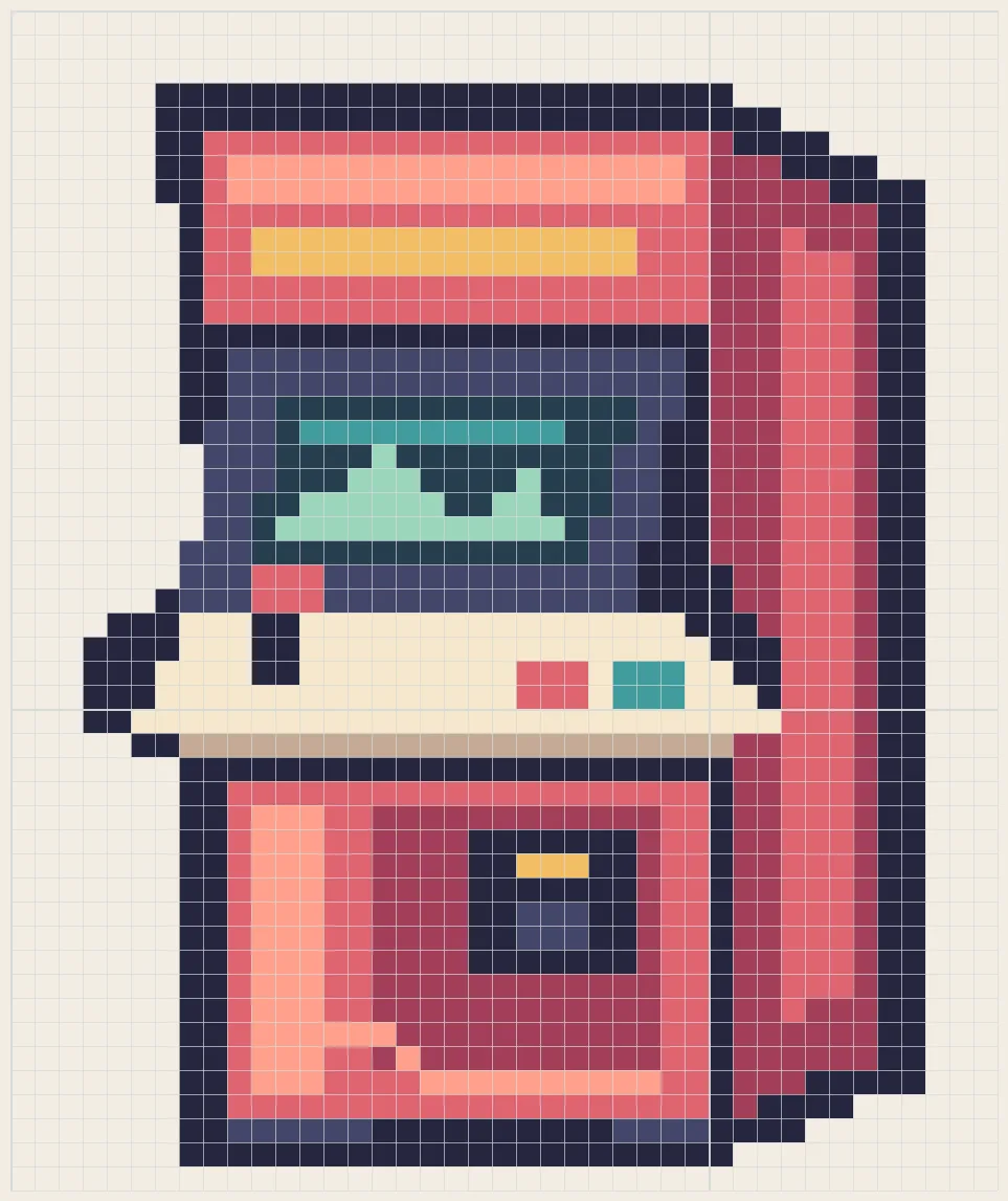 Coral arcade cabinet perler bead pattern