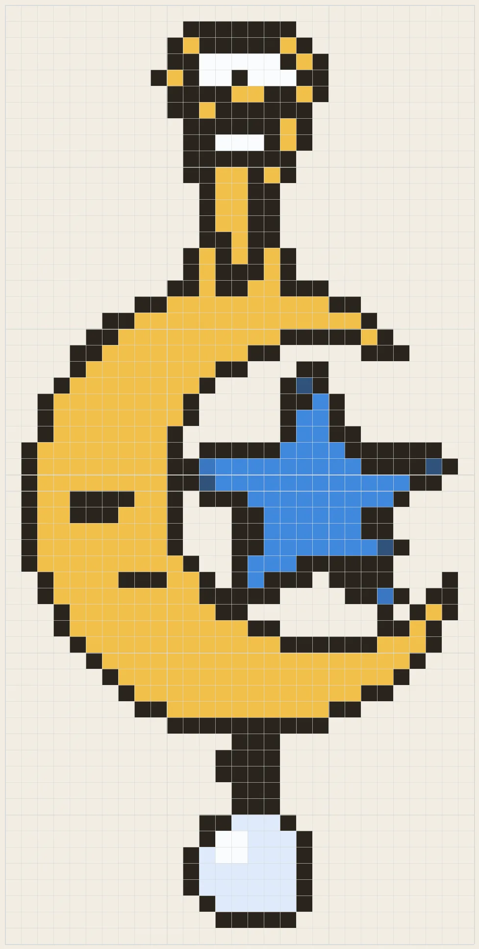Sleepy moon pendant perler bead pattern