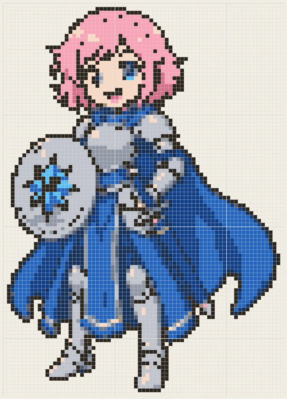 Crystal knight girl perler bead pattern