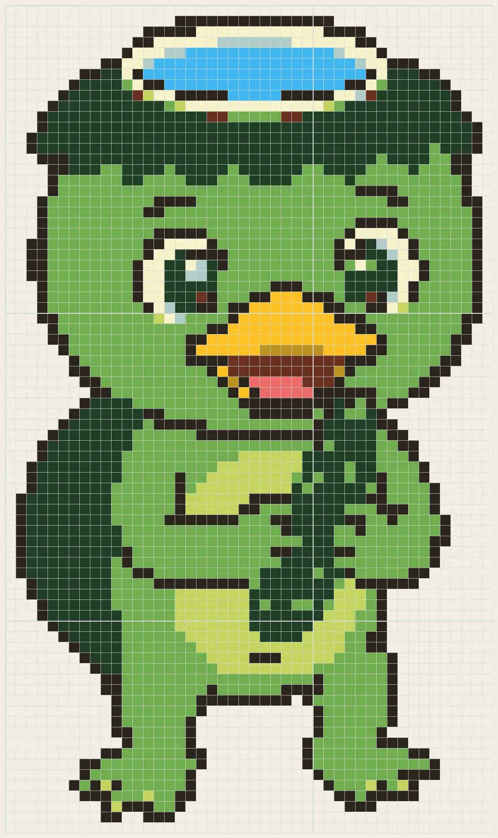 Cucumber kappa perler bead pattern