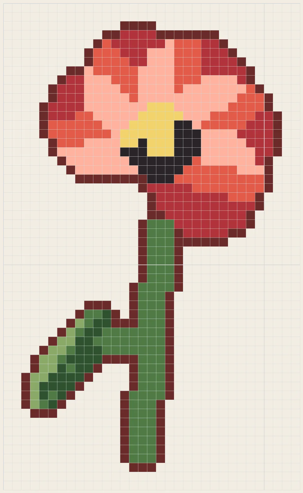 Paper cup poppy perler bead pattern