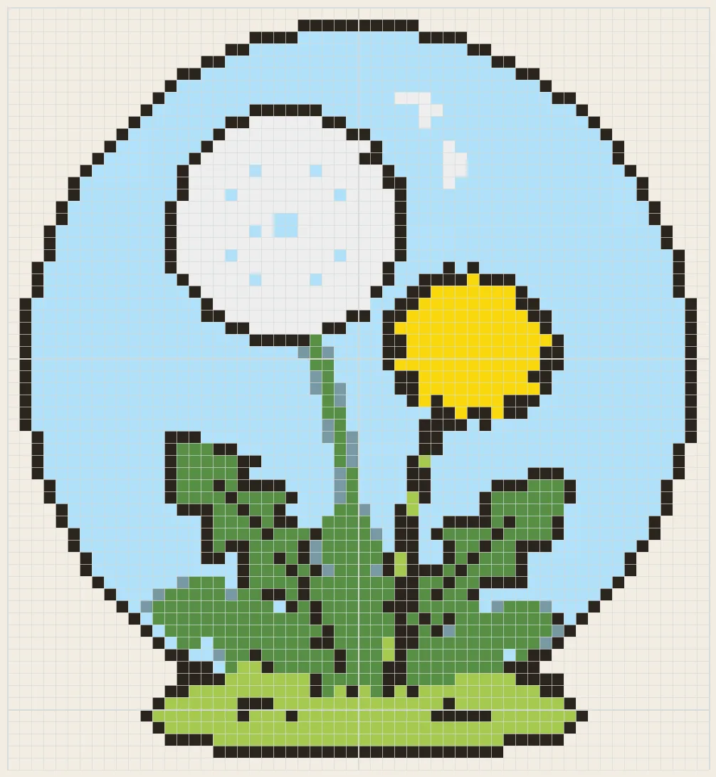 Dandelion clock perler bead pattern