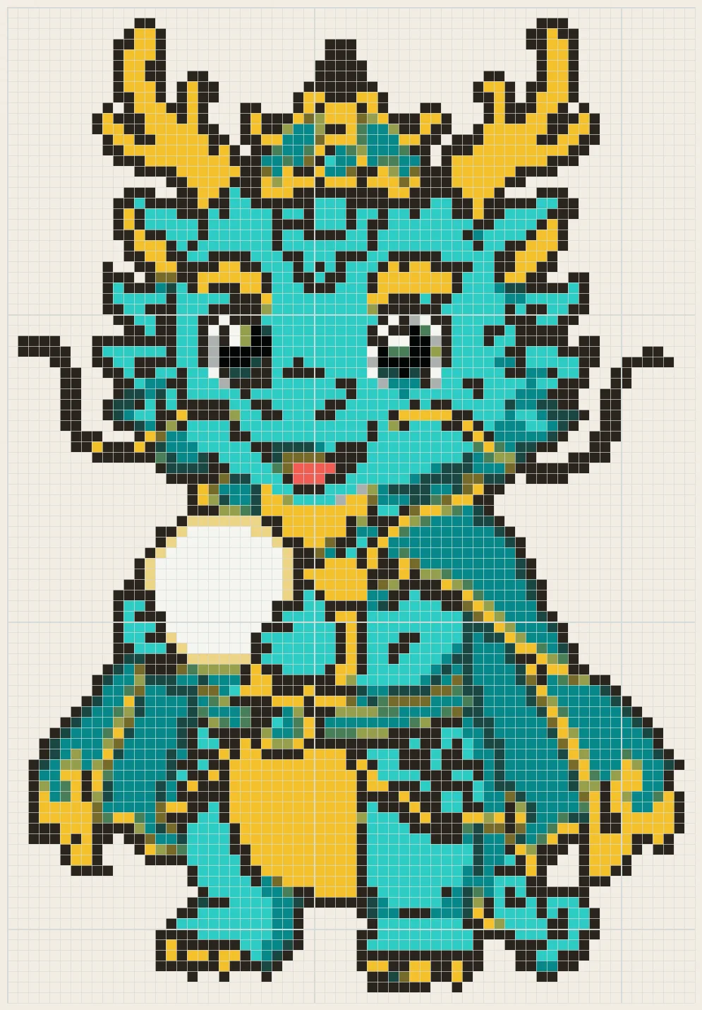 Dragon king pearl perler bead pattern