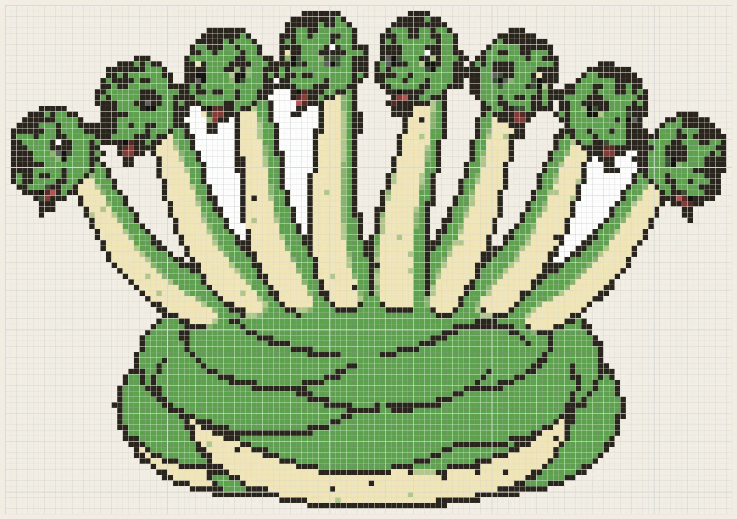 Eight-head serpent perler bead pattern