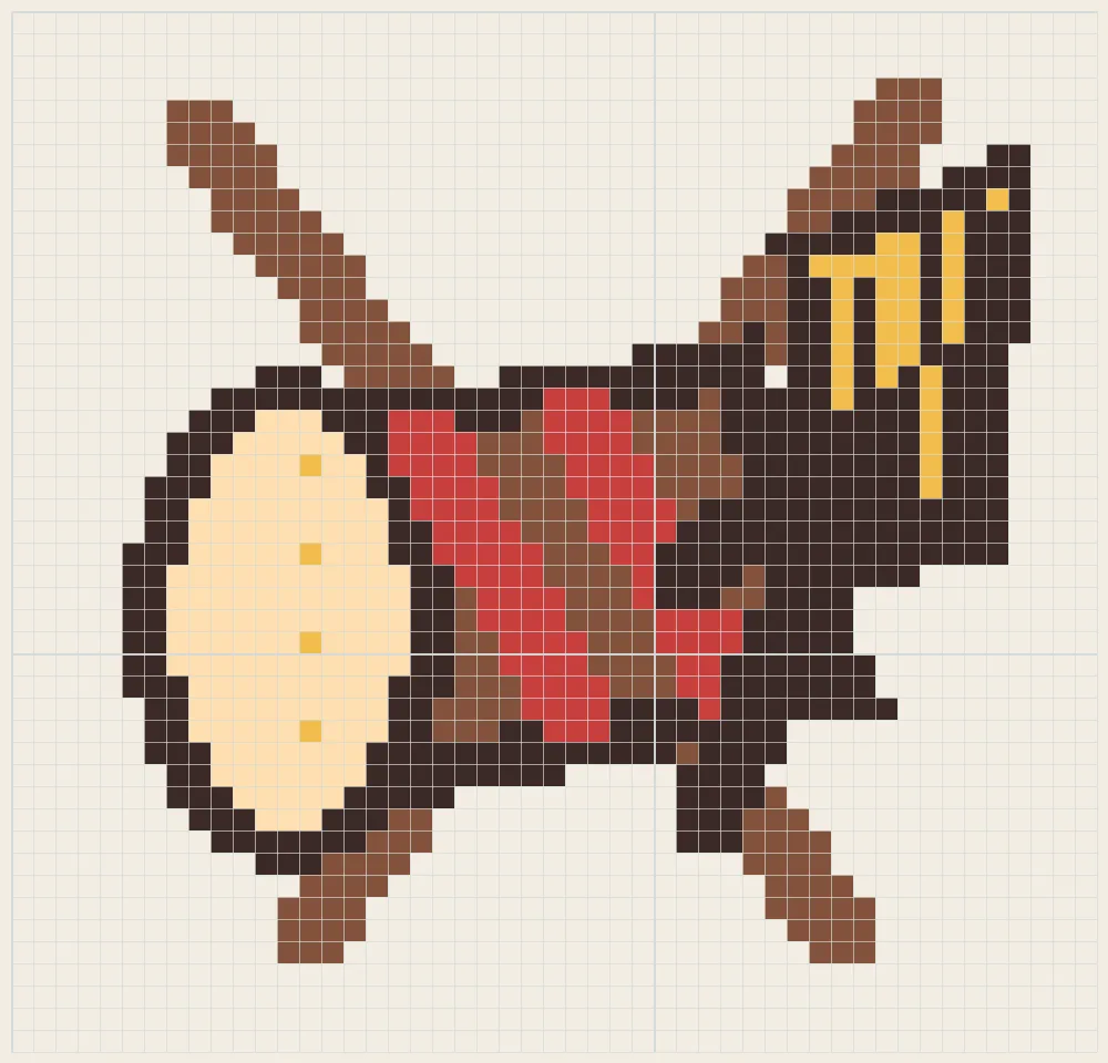 Festival taiko and fan perler bead pattern