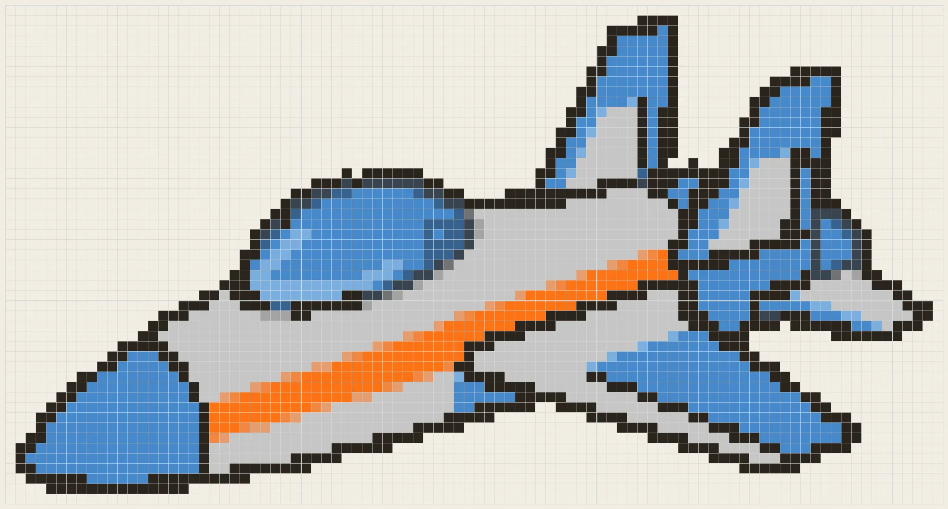 Fighter jet perler bead pattern