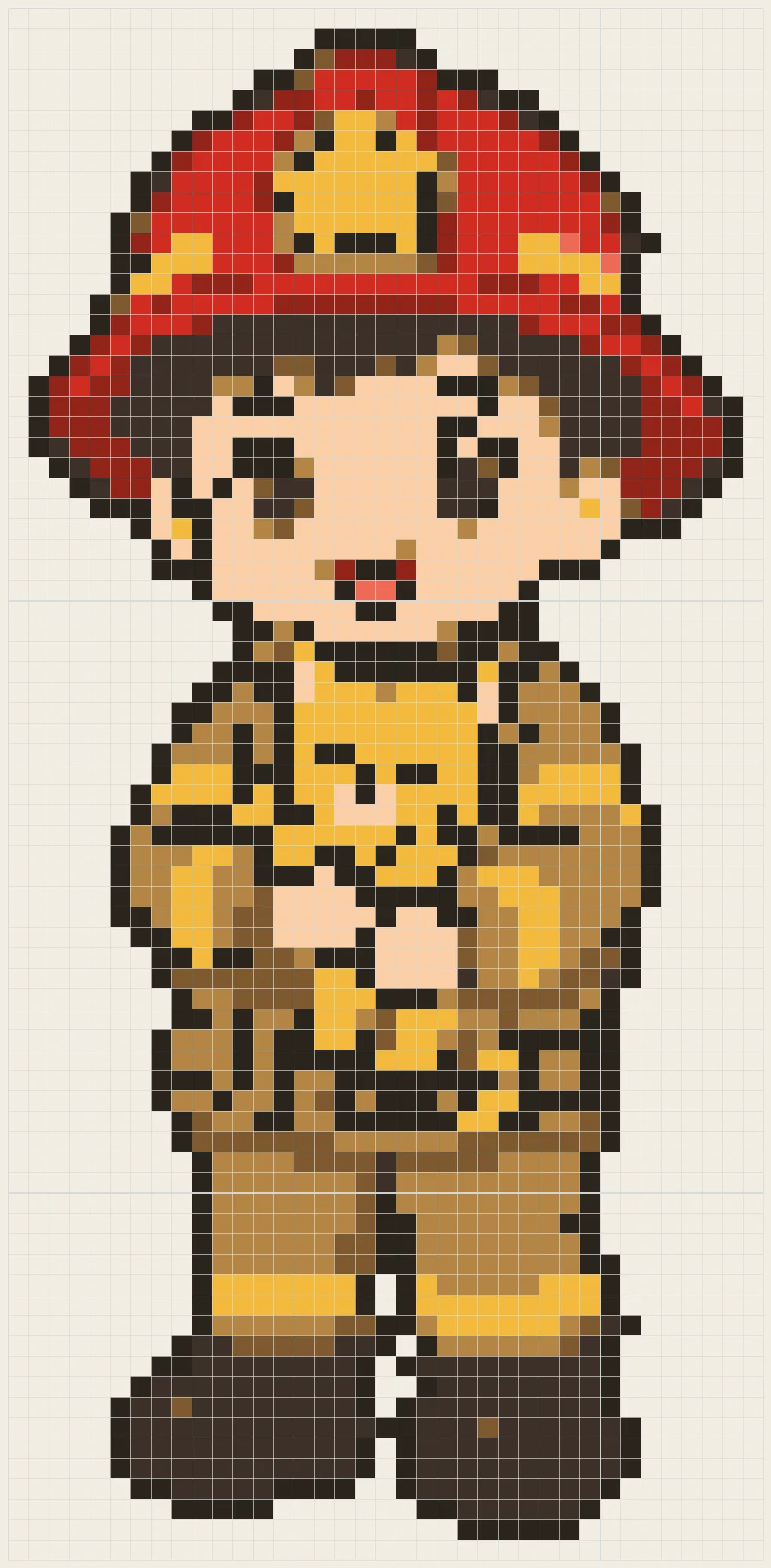 Firefighter with kitten perler bead pattern