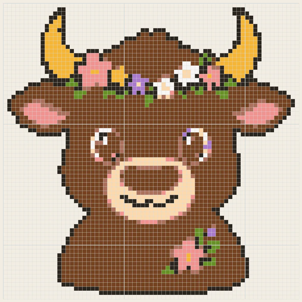 Flower garland bull perler bead pattern