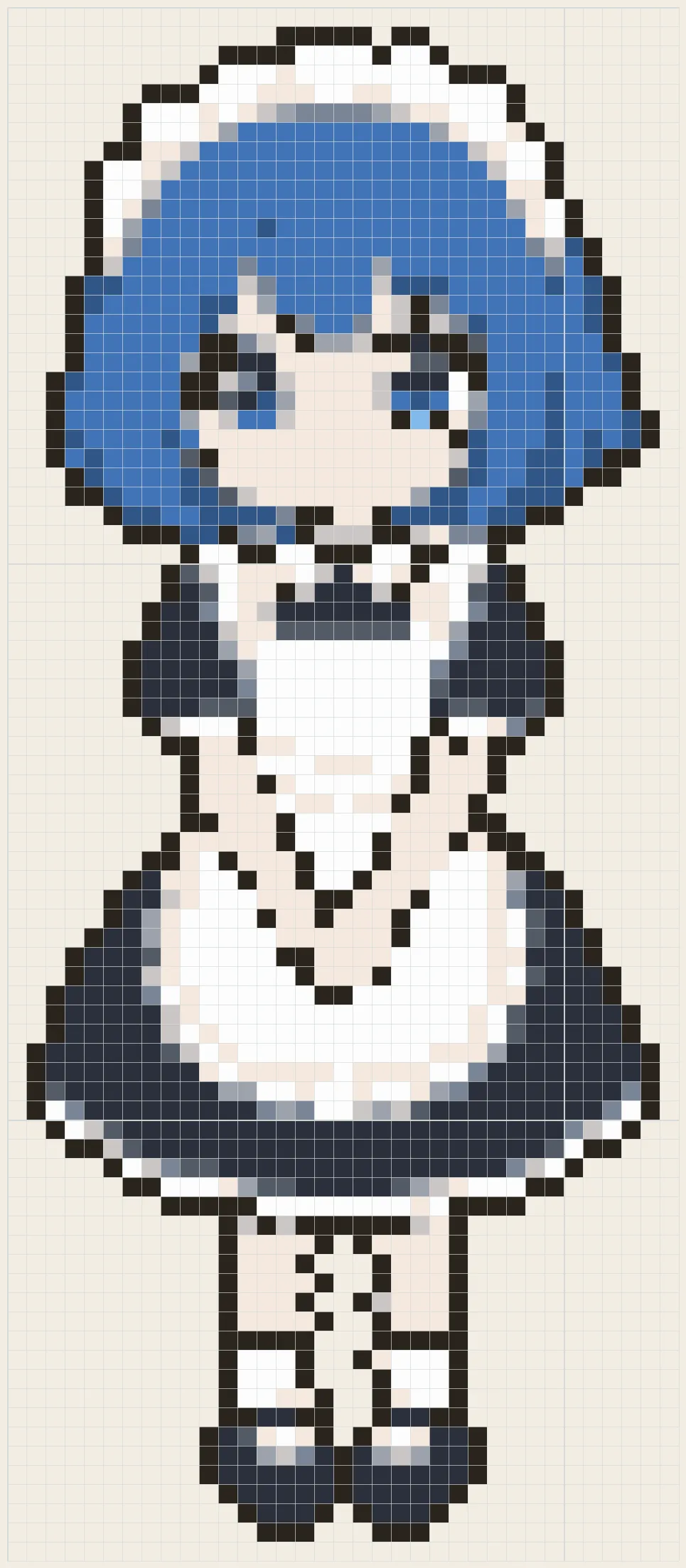 Frilled apron perler bead pattern
