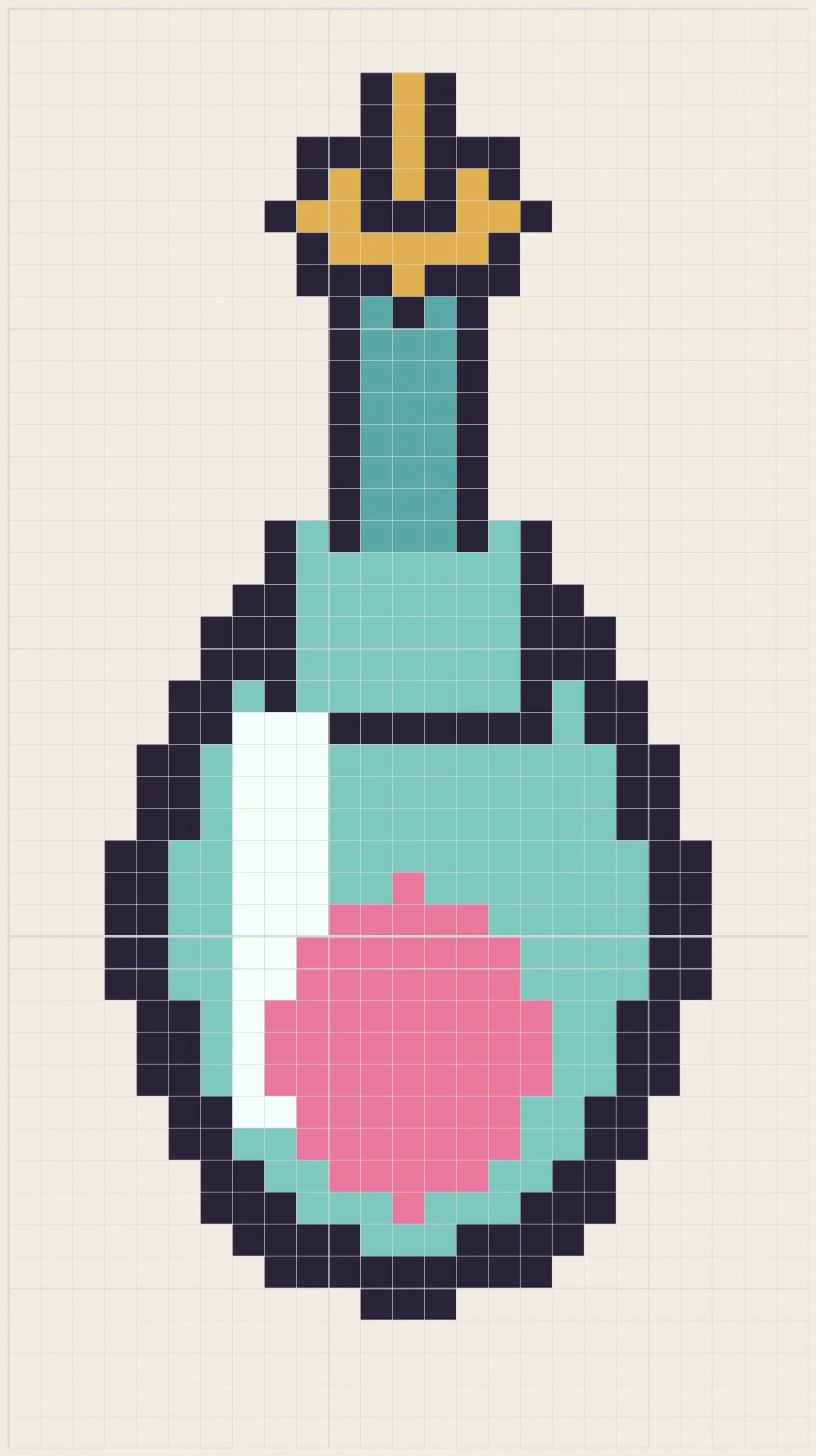 Glass perfume bottle perler bead pattern