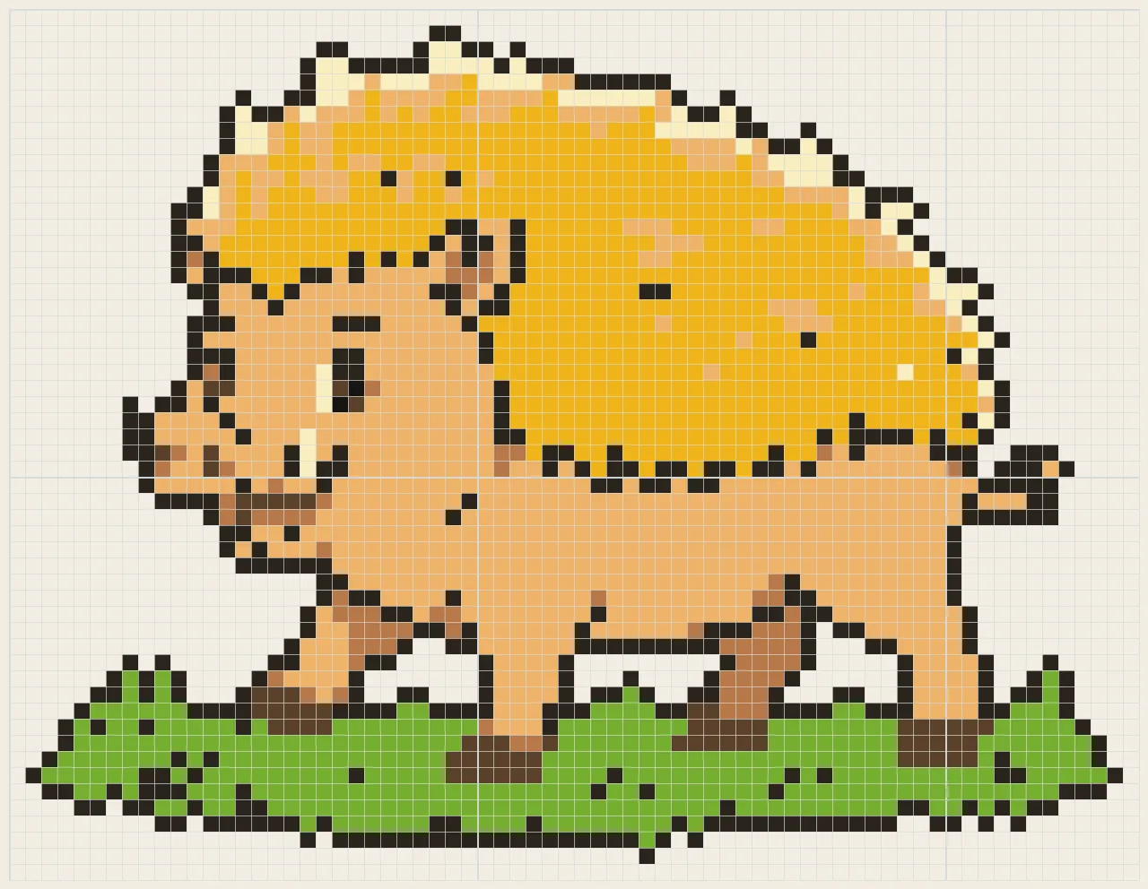 Golden-bristled boar perler bead pattern