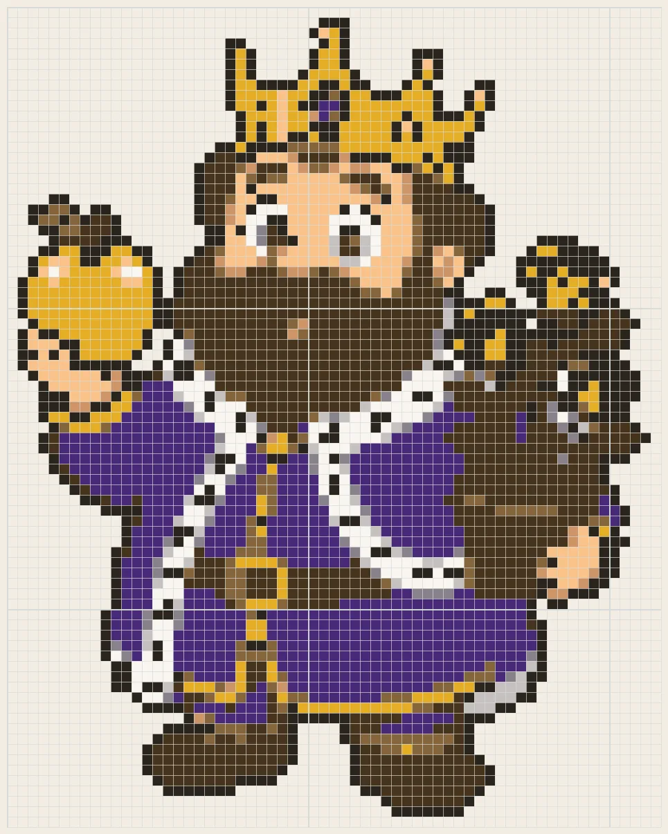 King with the golden touch perler bead pattern