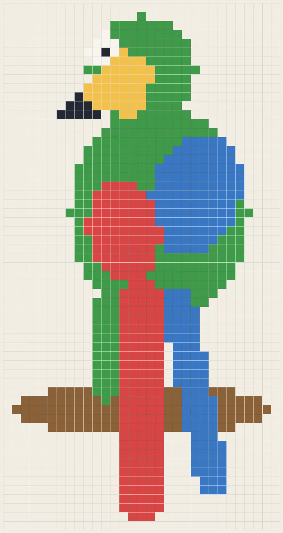 Hook-beak parrot perler bead pattern