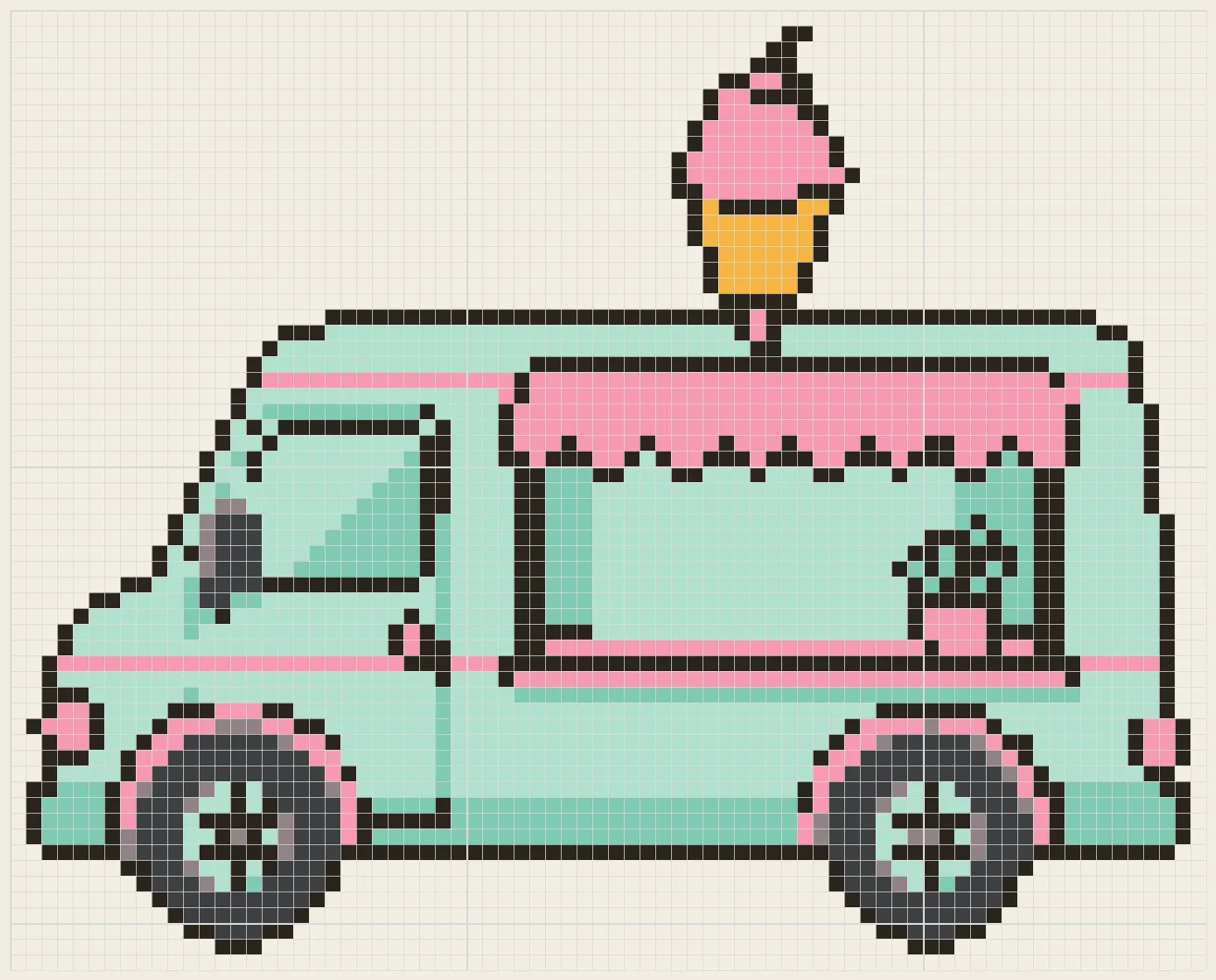 Ice cream truck perler bead pattern