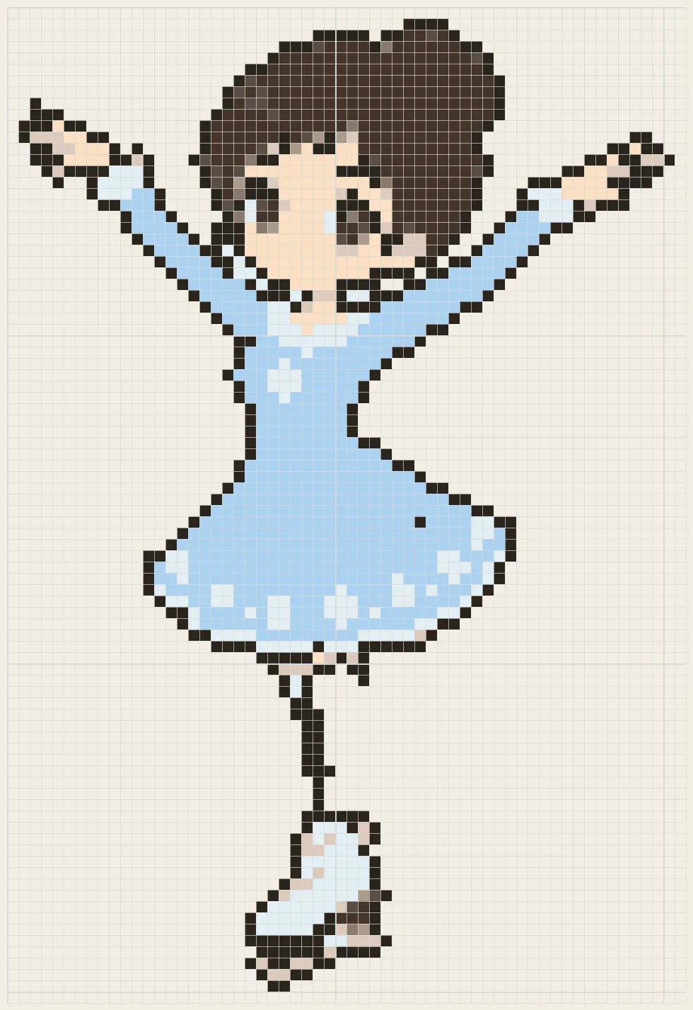 Ice skating girl perler bead pattern