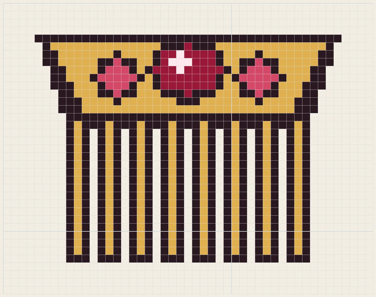 Jeweled hair comb perler bead pattern