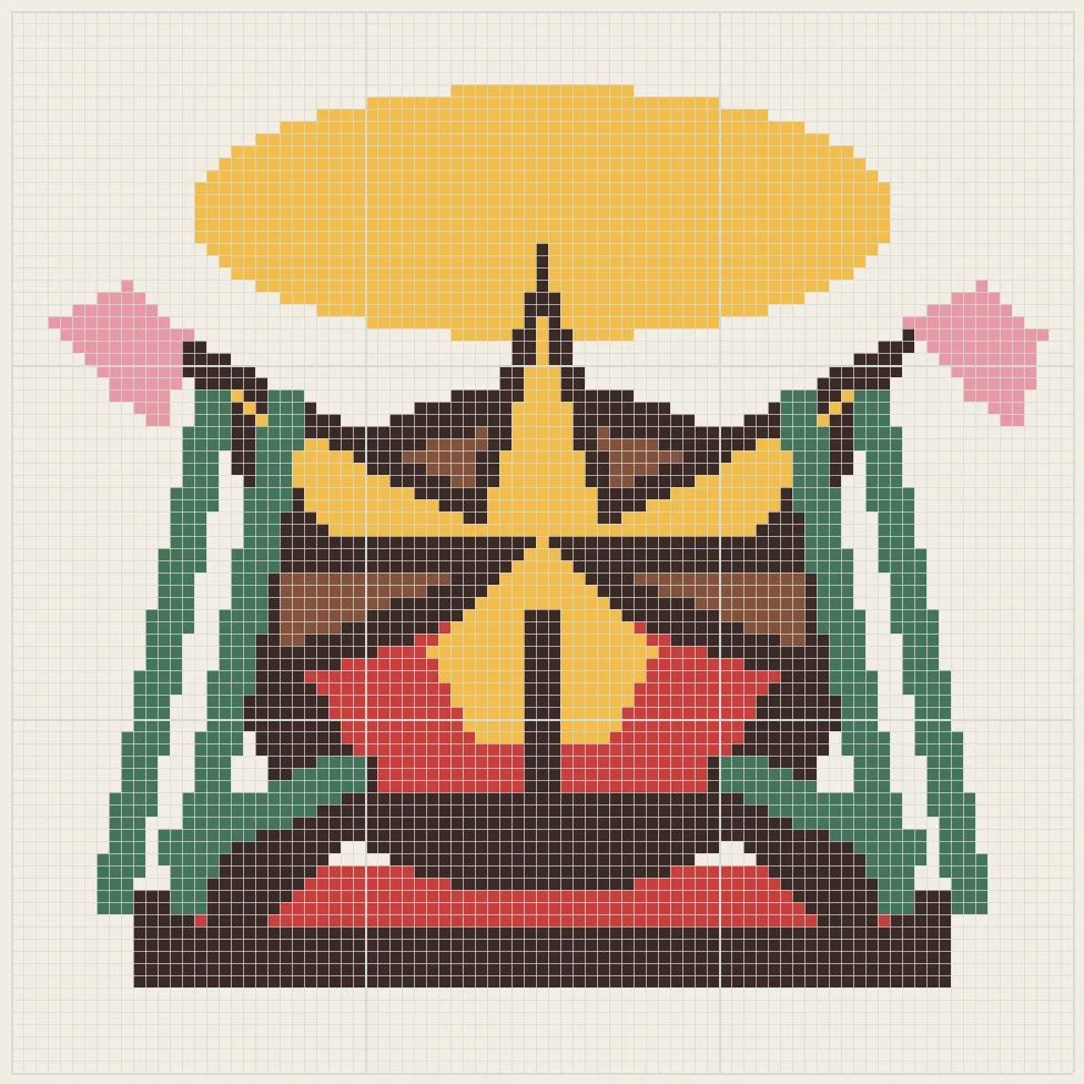 Kabuto helmet and irises perler bead pattern